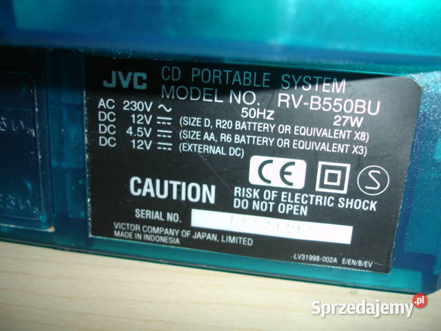 Radiomagnetofon JVC RVB550 Zielona Góra