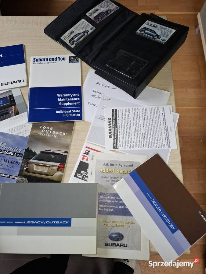 Instrukcja obsługi Subaru Legacy Outback Wejherowo sprzedam