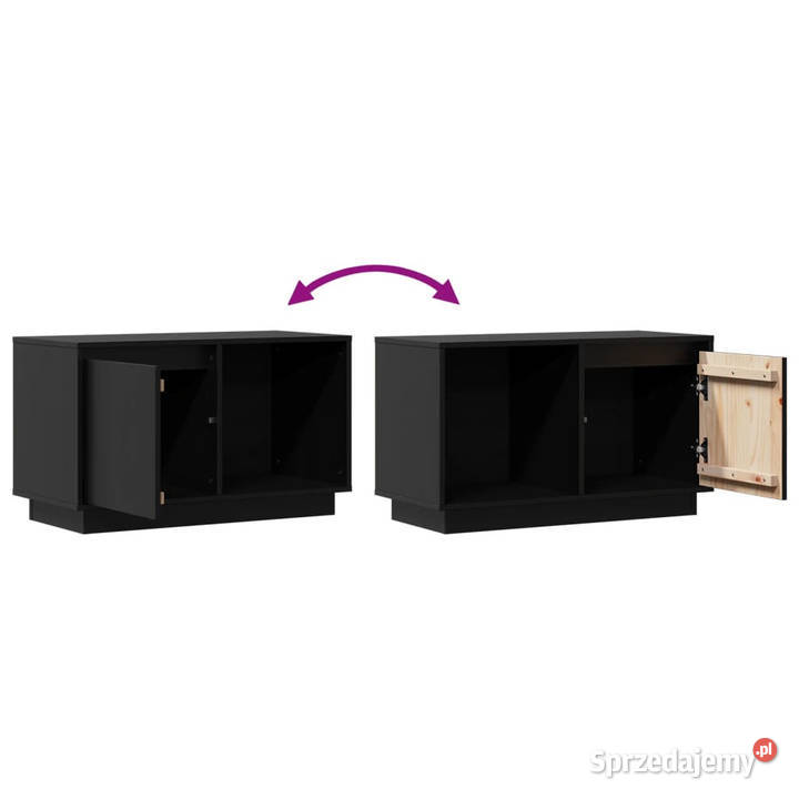 Szafka pod telewizor czarna 74x35x44 lite drewno