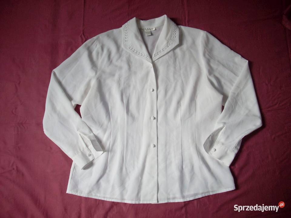Elegancka Biała Koszula Haft j nowa 44 Nowy Sącz