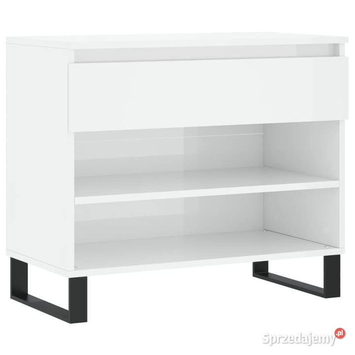 Szafka na buty wysoki połysk biała 70x36x60