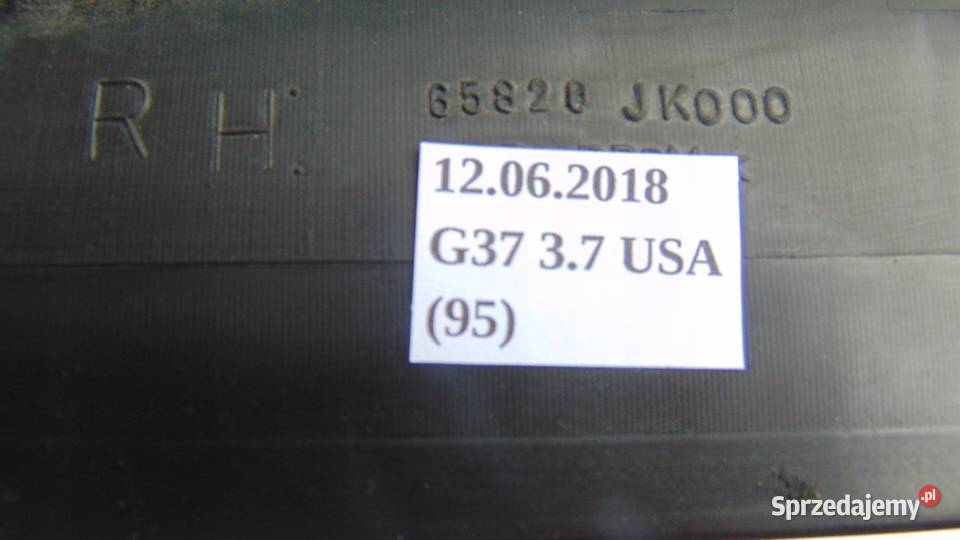 OSŁONA USZCZELKA BŁOTNIKA PRZÓD LP INFINITI G37 osobowe Nowy Tomyśl