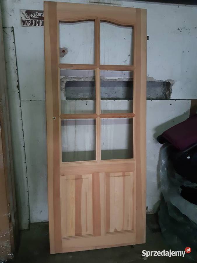 Drzwi drewniane wewnętrzne sosnowe skrzydło 80 Drzwi wewnętrzne Łęczna