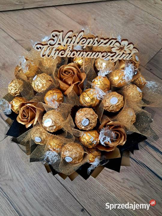Box prezentowy ferrero rocher lindt róże mydlane Trzeboś