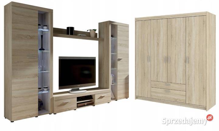 Zestaw duza szafa z meblościanka Biała Sonoma Kraków