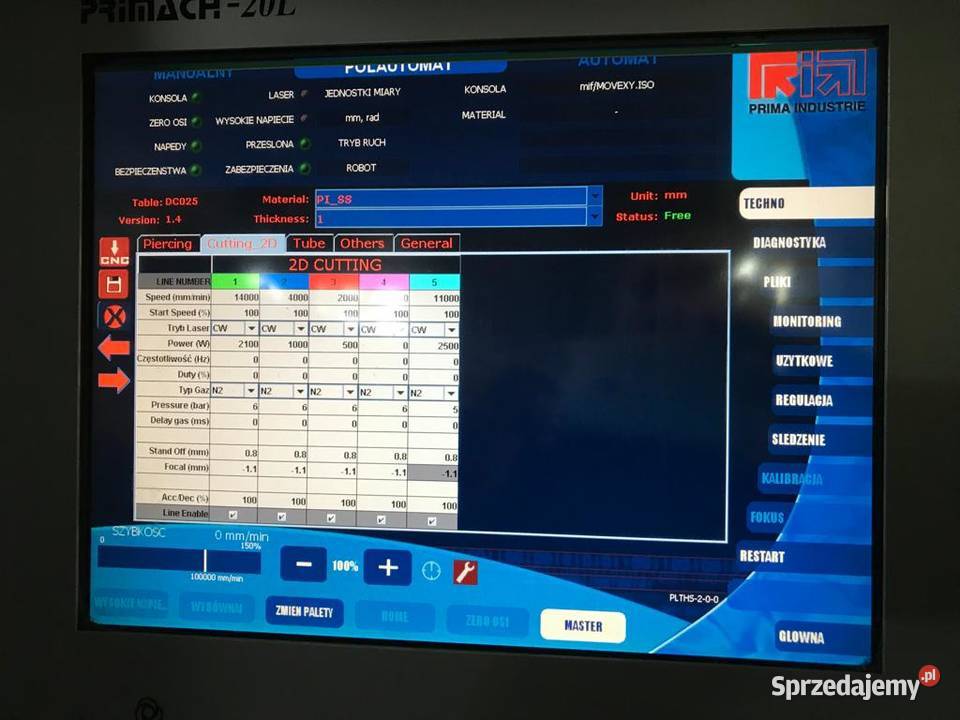 Wycinarka Laserowa PRIMA PLATINO 1530HS Wrocław