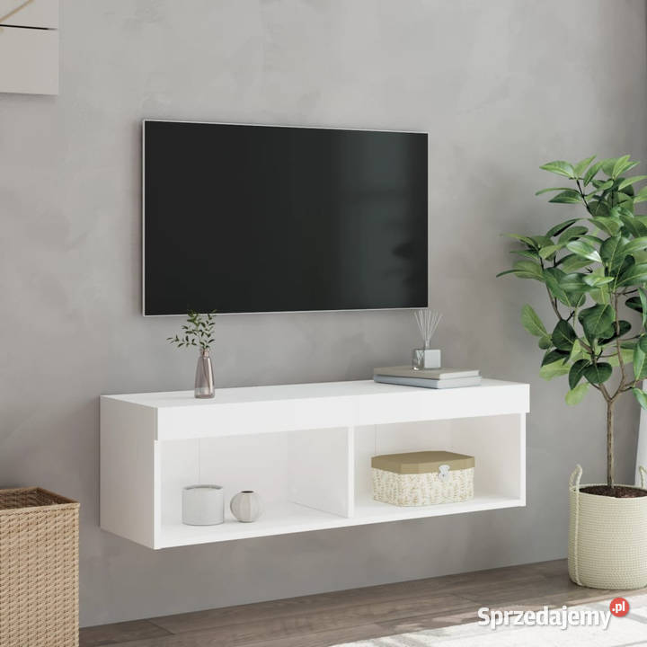 Szafka TV z oświetleniem LED biała 100x30x30 Warszawa sprzedam