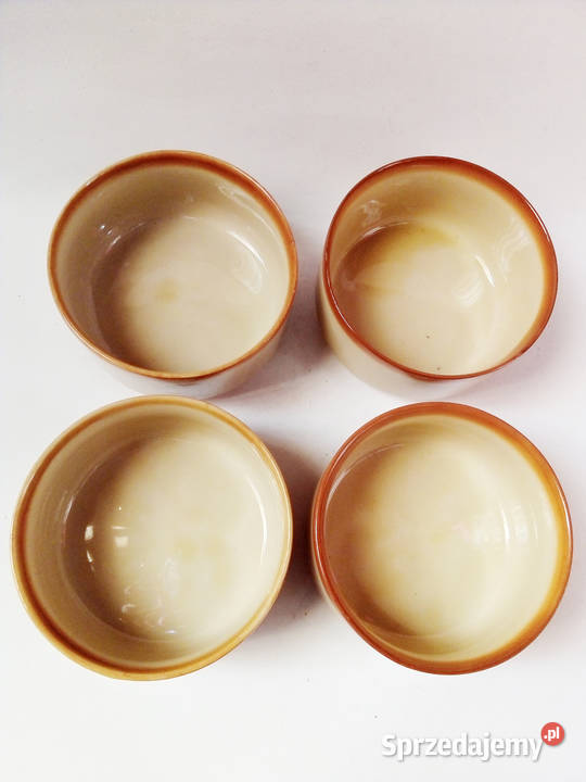 4 beżowe salaterki miseczki Tułowice vintage PRL śląskie Częstochowa