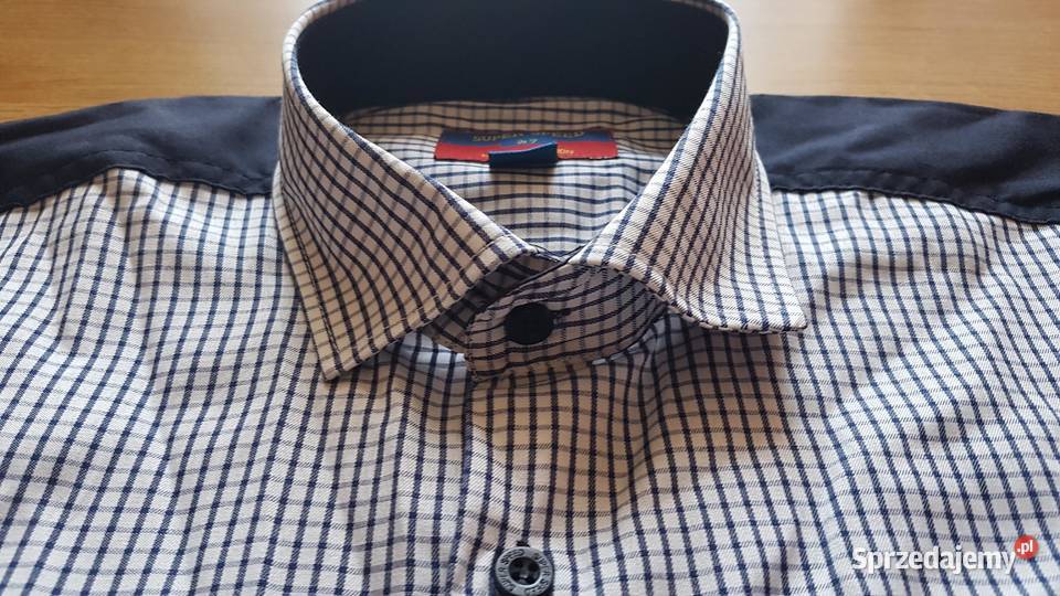 Koszula męska długi rękaw 41 42 niebieska biała dolnośląskie
