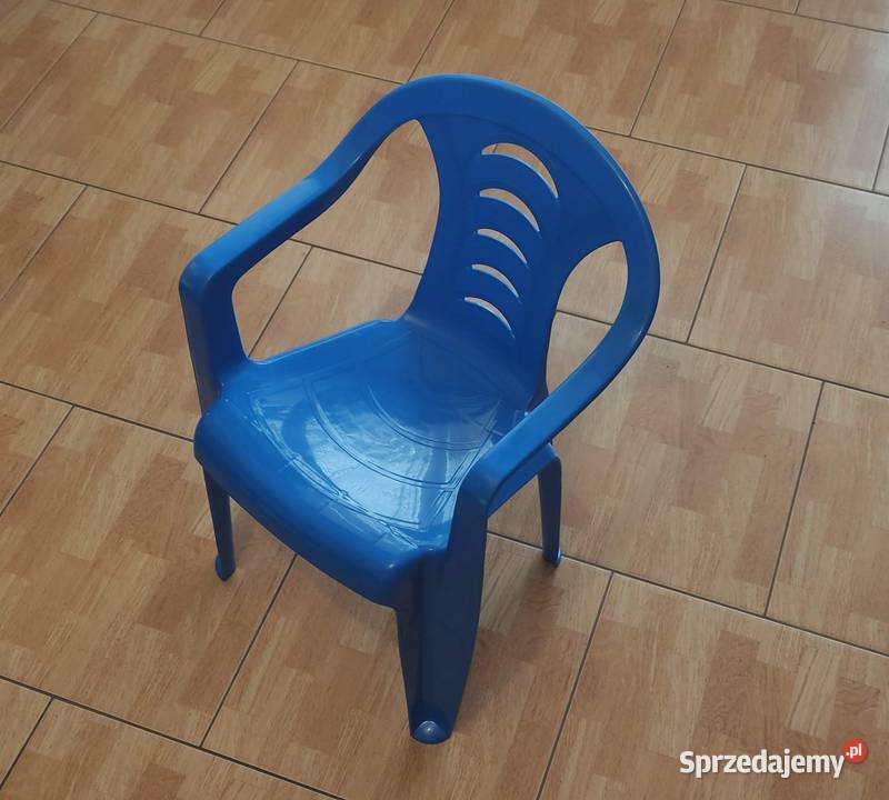 Plastikowe niebieskie krzesełko dziecka Okazja Pruszków