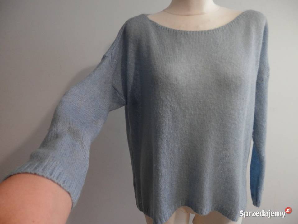 Sweter Moherowy Wełniany Baby Blue Niebieski Łomża sprzedam