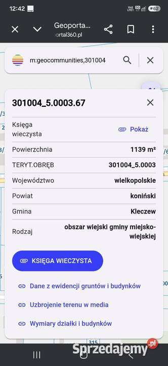 Sprzedam dzialke w miejscowosci Budzislaw