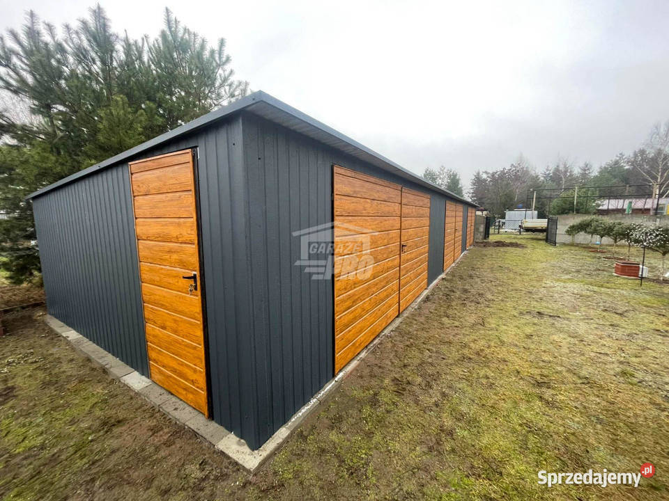 Rząd garaży Garaż blaszany 18x5m 3x brama samodzielny Ciechanów