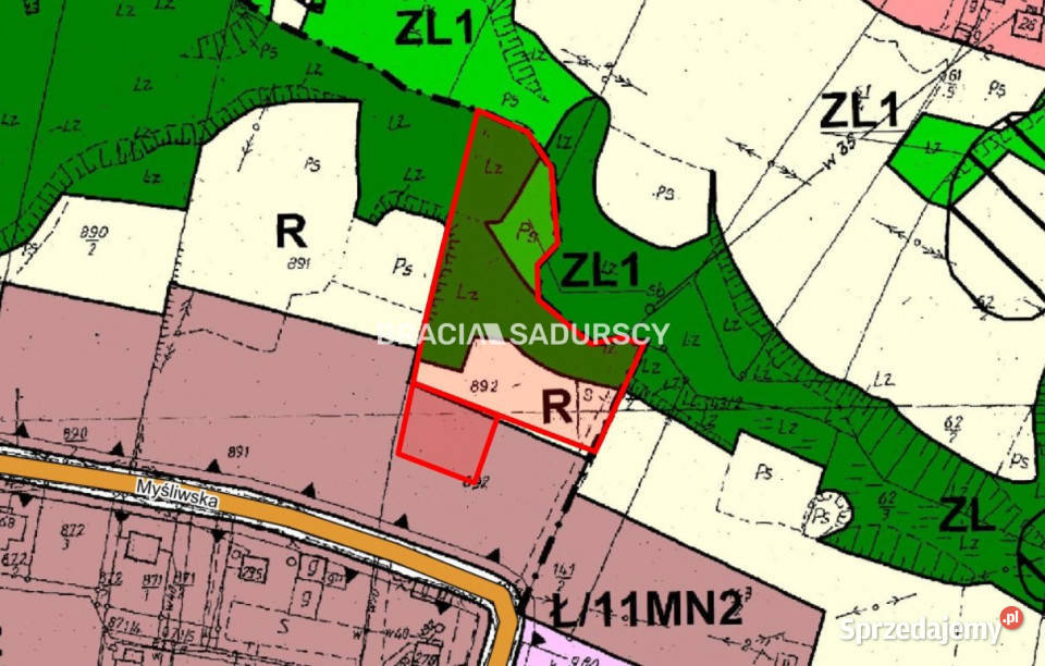 sprzedaży działki 5753m2 Siepraw Sprzedaż małopolskie