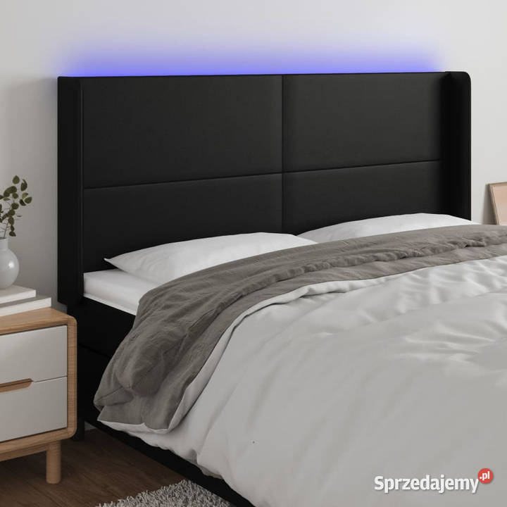 Zagłówek do łóżka z LED czarny 183x16x118128 Warszawa sprzedam