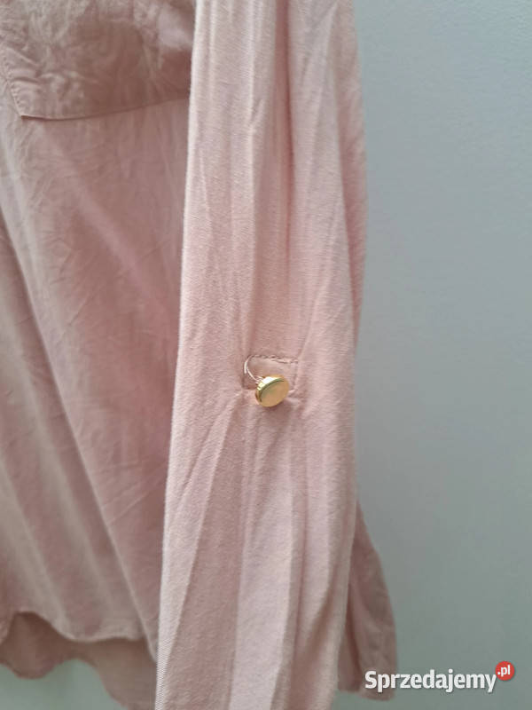 Pudroworóżowa bluzka Sinsay długi rękaw Trąbki Wielkie