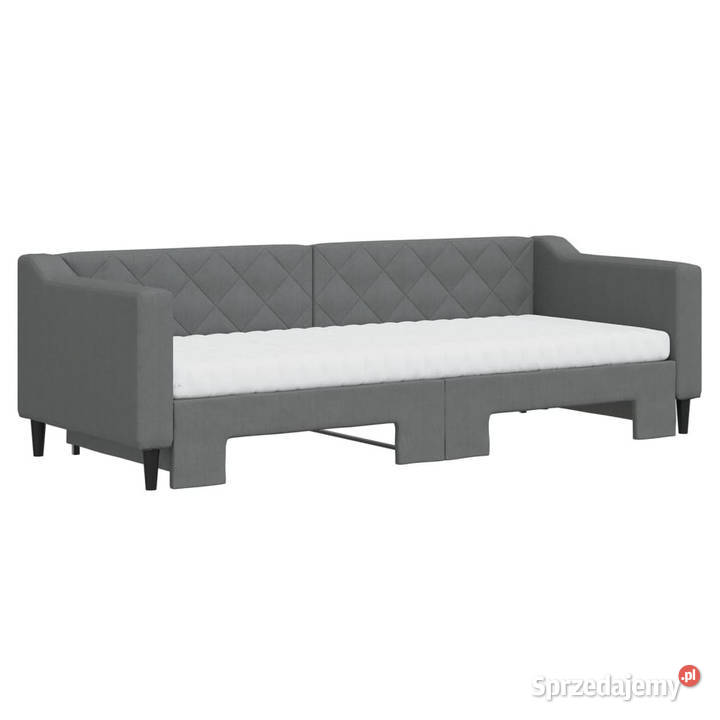 Sofa rozsuwana z materacami ciemnoszara tkanina mazowieckie Warszawa sprzedam