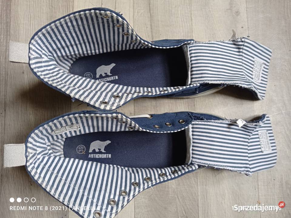 Trampki trapery granatowe Articnorth materiałowe