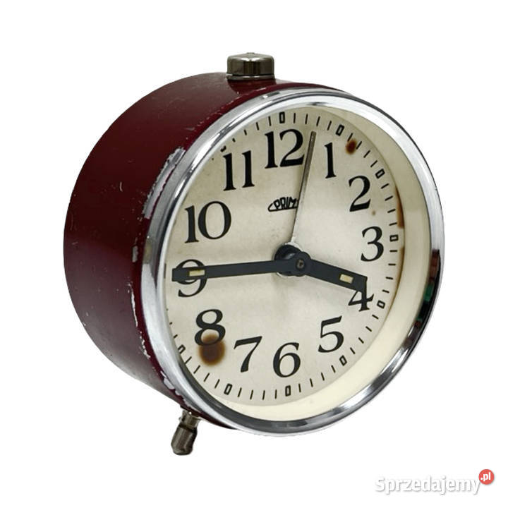 Bordowy budzik mechaniczny PRIM Vintage SPRAWNY mazowieckie