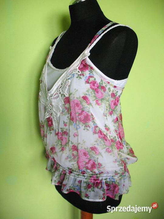 Bluzka na ramiączka 42 XL biust 90100 Kwiatki Siedlce