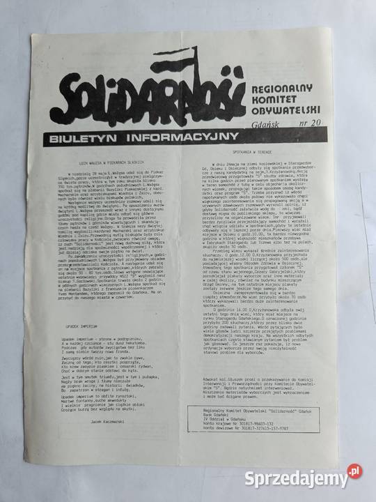 NSZZ Solidarność Wybory czerwiec 1989r kandydaci miękka pomorskie Gdynia