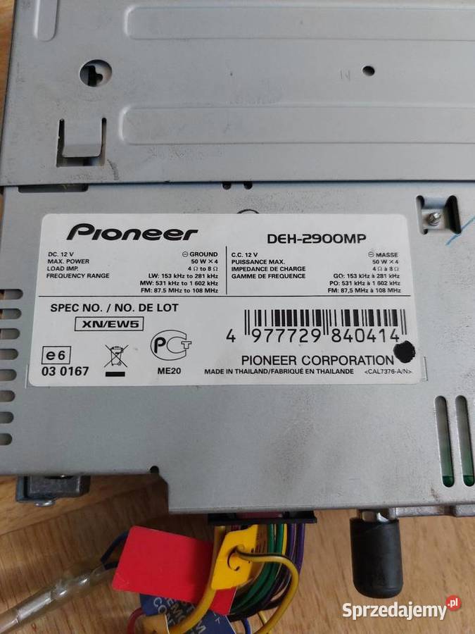 Radio samochodowe Pioneer DEH2900MP Cholerzyn