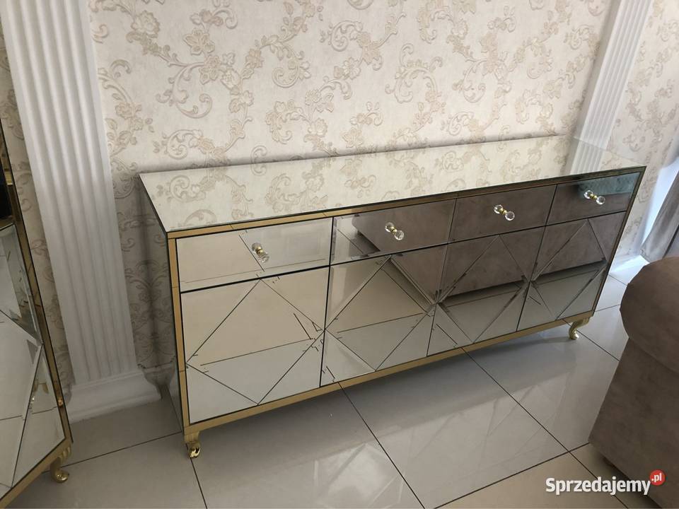 Komoda lustrzana złota gałka kryształ Ludwik wielkopolskie Kępno sprzedam