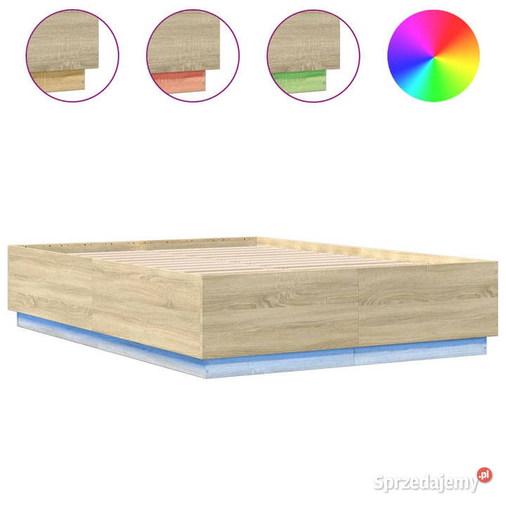 Rama łóżka z LED dąb sonoma 120x200 WM3209620 mazowieckie Warszawa