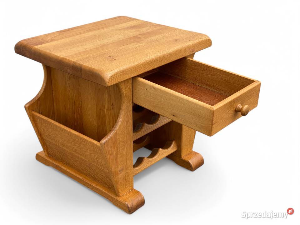 Stolik stojak na wino gazetnik lite drewno mebel