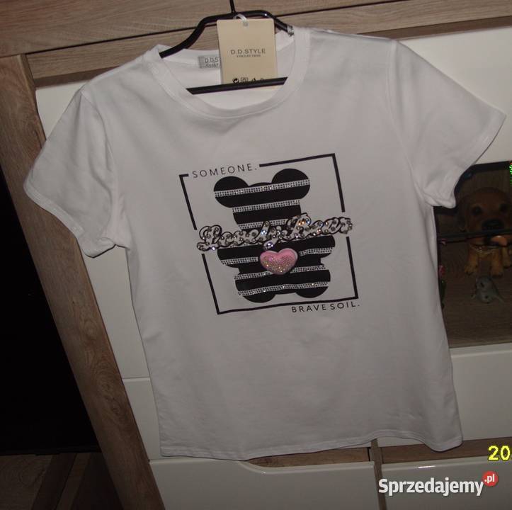TSHIRT miś cyrkonie Serduszko 3DNOWY r SM Bluzki i koszule wielkopolskie Rawicz