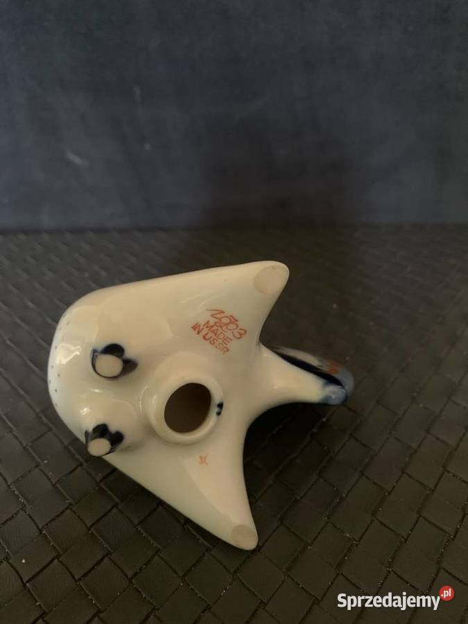 Porcelanowa figurka koguta Przyprawnik Łomonosow