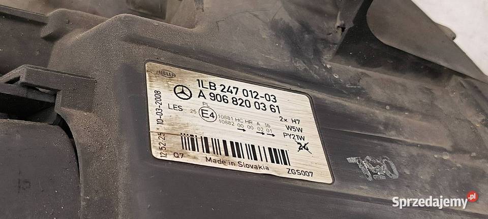 LAMPA LEWA PRZÓD MERCEDES SPRINTER W906 kujawsko-pomorskie Lipno sprzedam