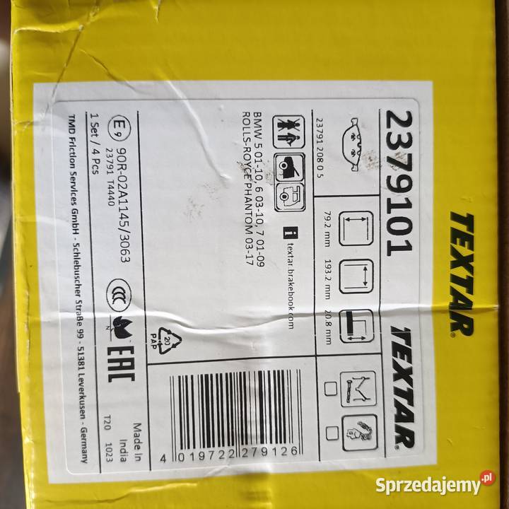 Sprzedam części do BMW E61 F10 osobowe Klocki hamulcowe Duczki