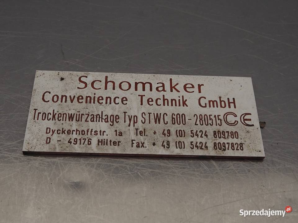 Schomaker STWC600 Panierownica sucha Krotoszyn sprzedam
