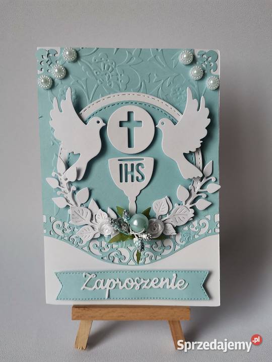 ZAPROSZENIA KOMUNIA CHŁOPIEC KIELICH Z HOSTIĄ wielkopolskie Poznań