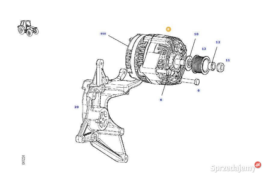 Fendt 828 Vario alternator lewy F404900010040 Rolnictwo Jastrzębniki