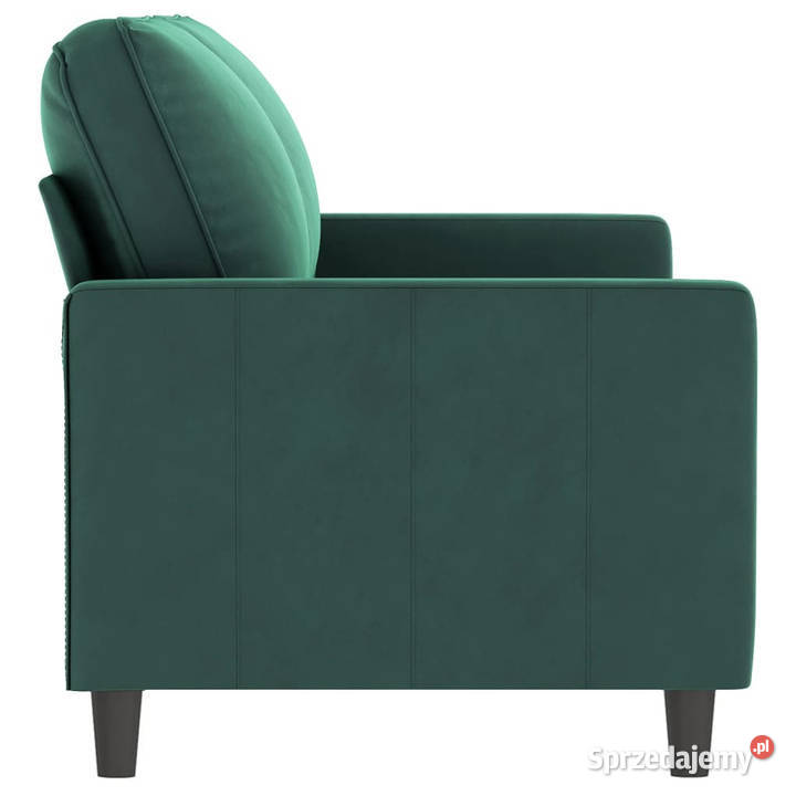 Sofa 2osobowa ciemnozielona 140 tapicerowana