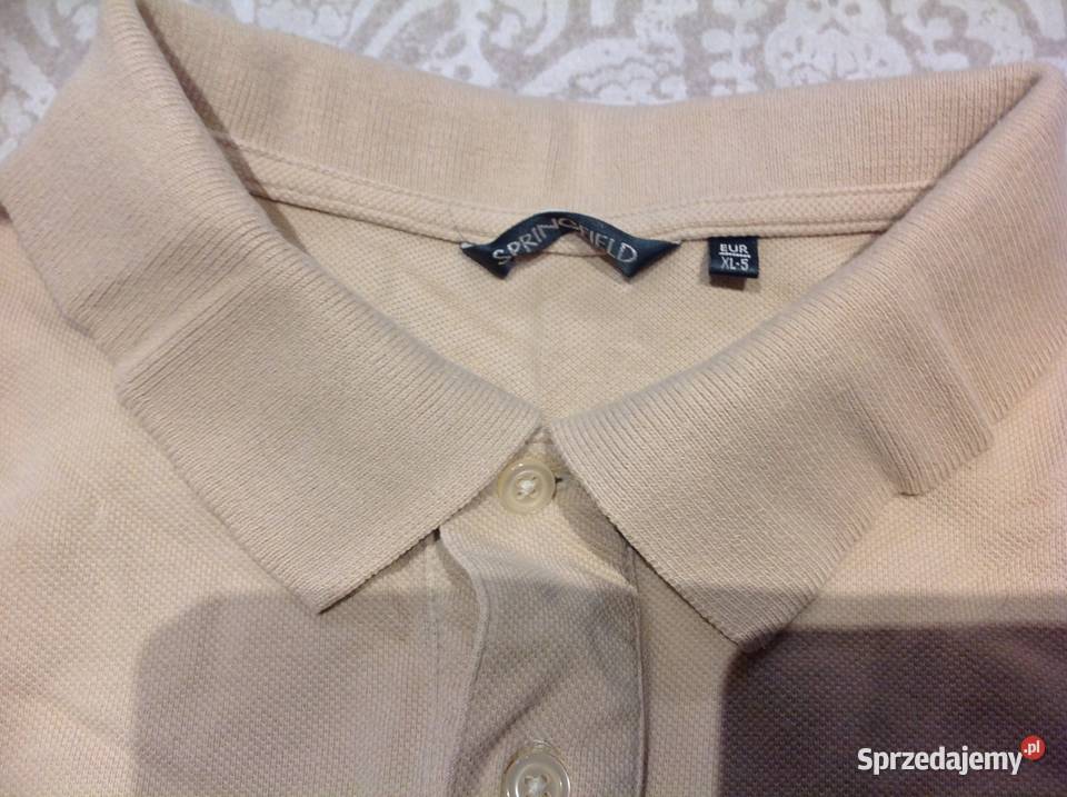 Koszulka Polo Męska SPRINGFIELD L XL BEŻOWA Nowa Sól