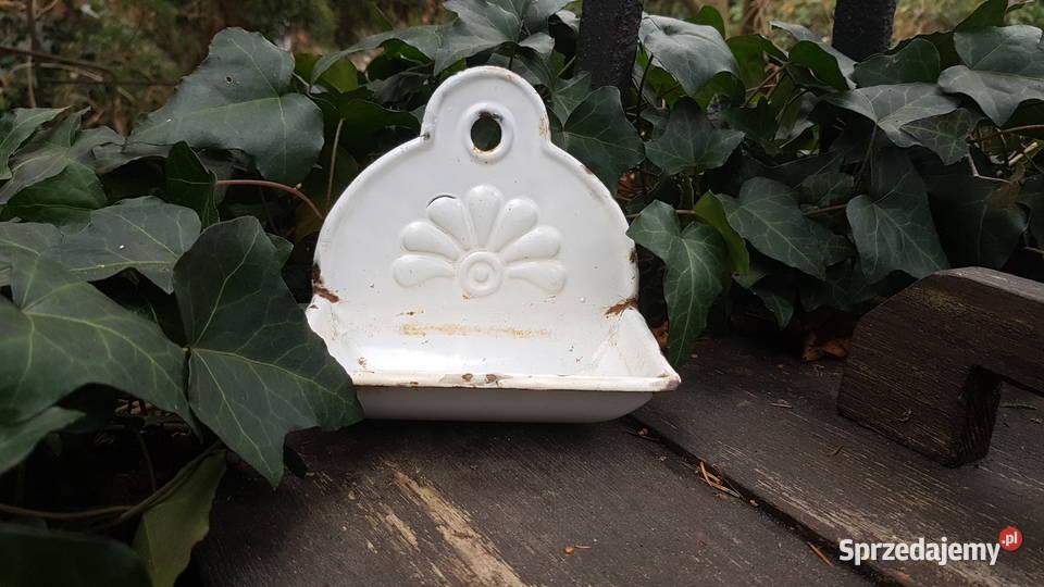 Stara emaliowana metalową mydelniczka Myszków sprzedam