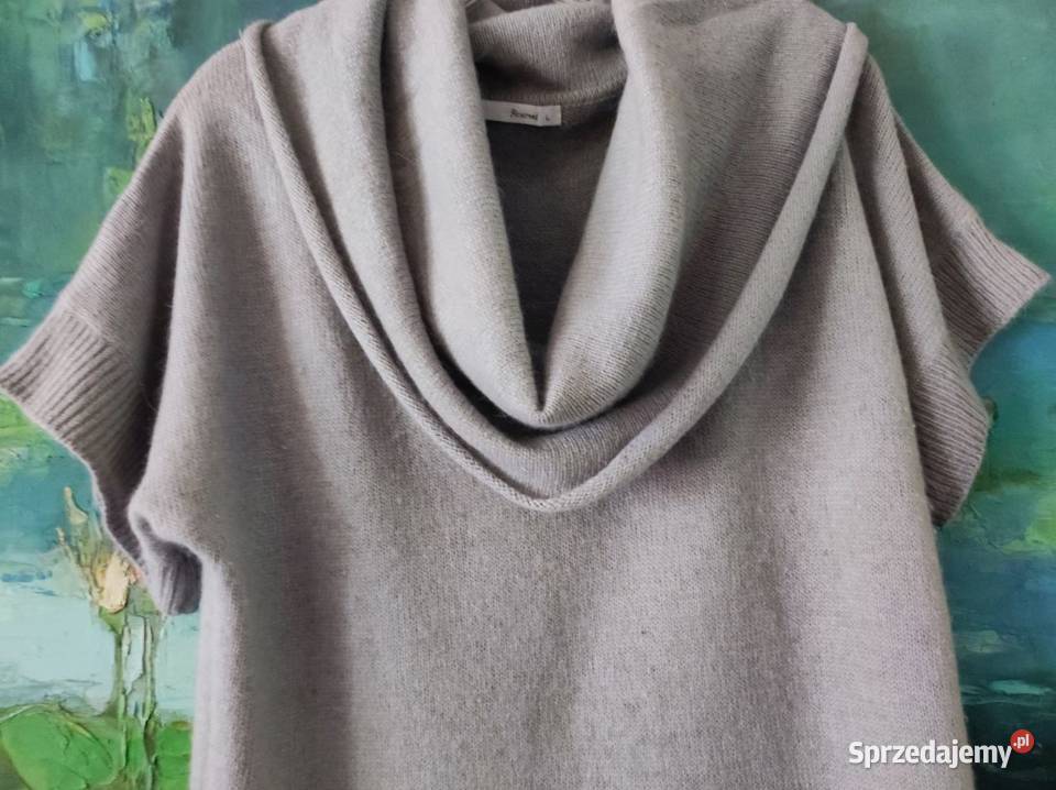 sweter tunika wełniana angora wełna szary Kielce