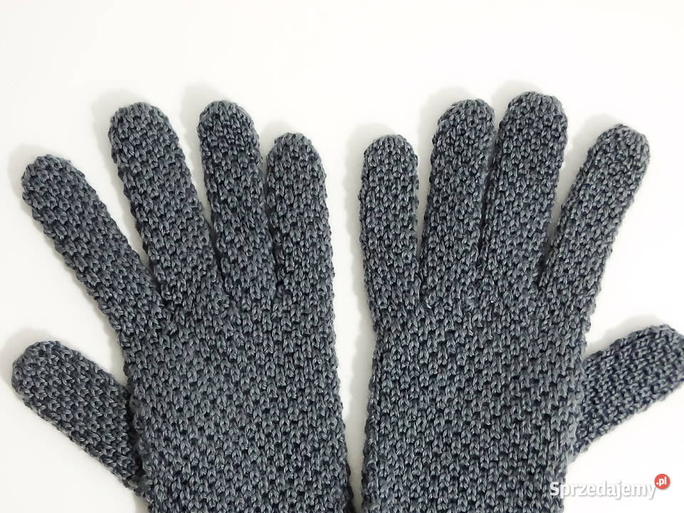 Rękawiczki zimowe dzianinowe szare