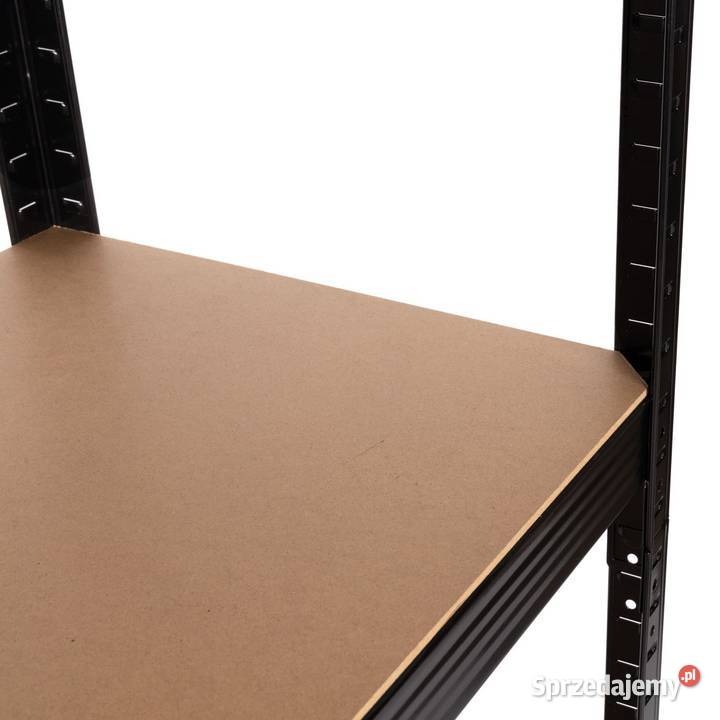 Regał magazynowy metalowy czarny 2w1 5 jasnych
