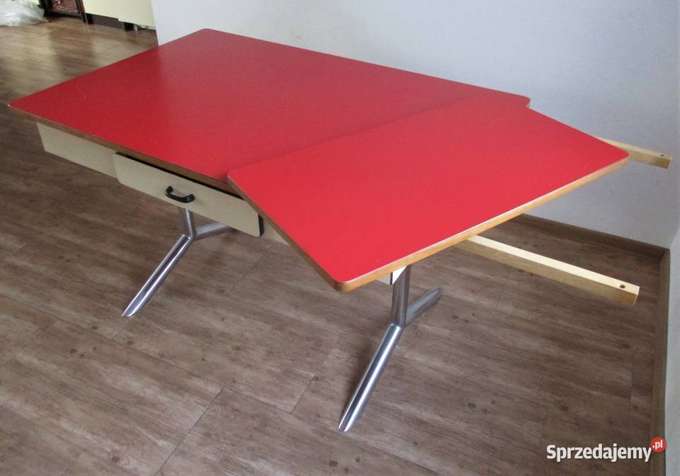 Biurko Rozsuwane Chrom Loft lata 60 PRL Nieporęt
