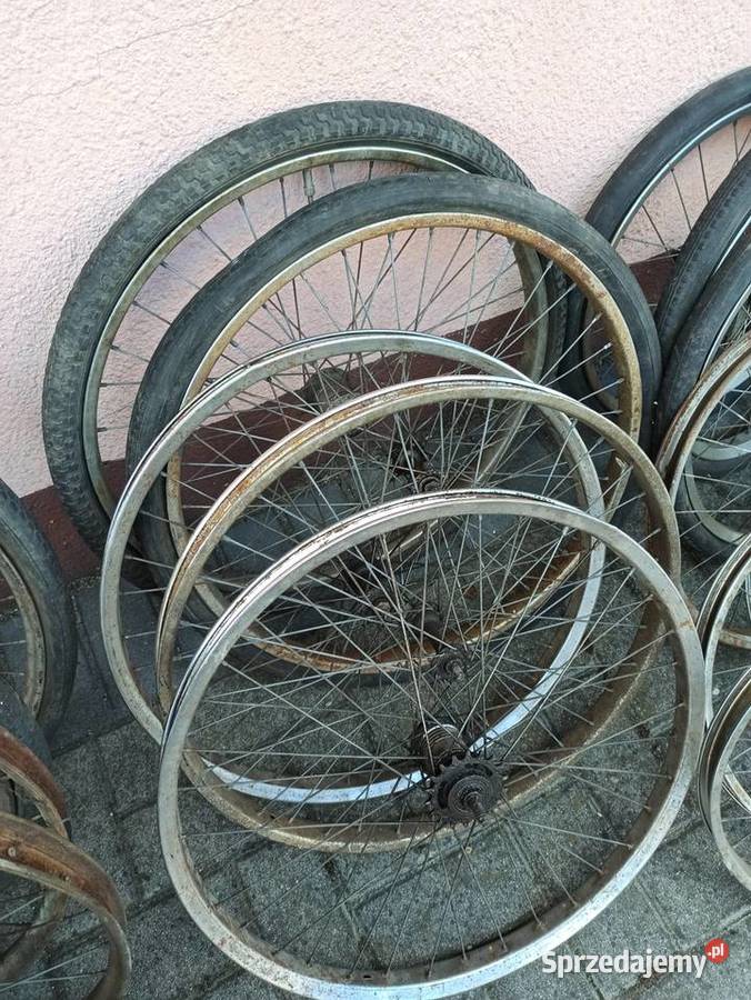 Kola felgi starych rowerów Renak ZZR Łucznik PRL Ostrów Wielkopolski