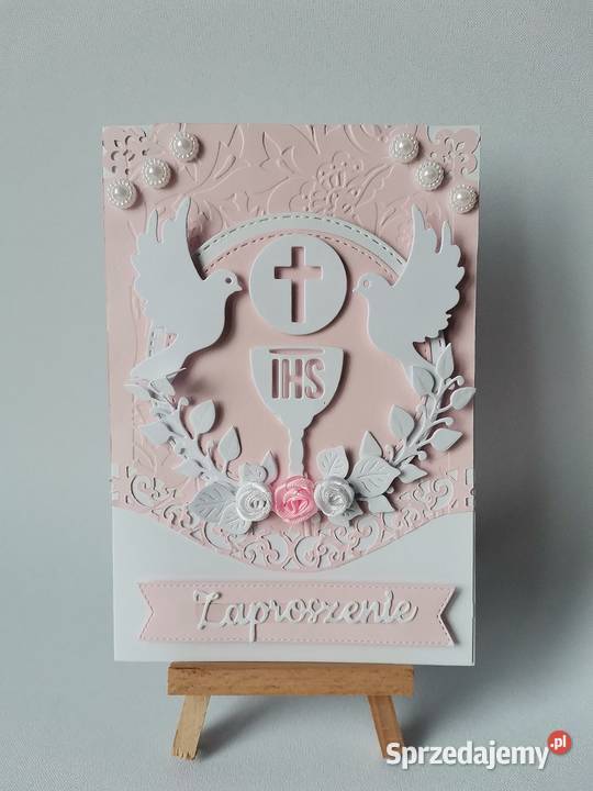 ZAPROSZENIA KOMUNIA DZIEWCZYNKA KIELICH Z HOSTIĄ Poznań sprzedam