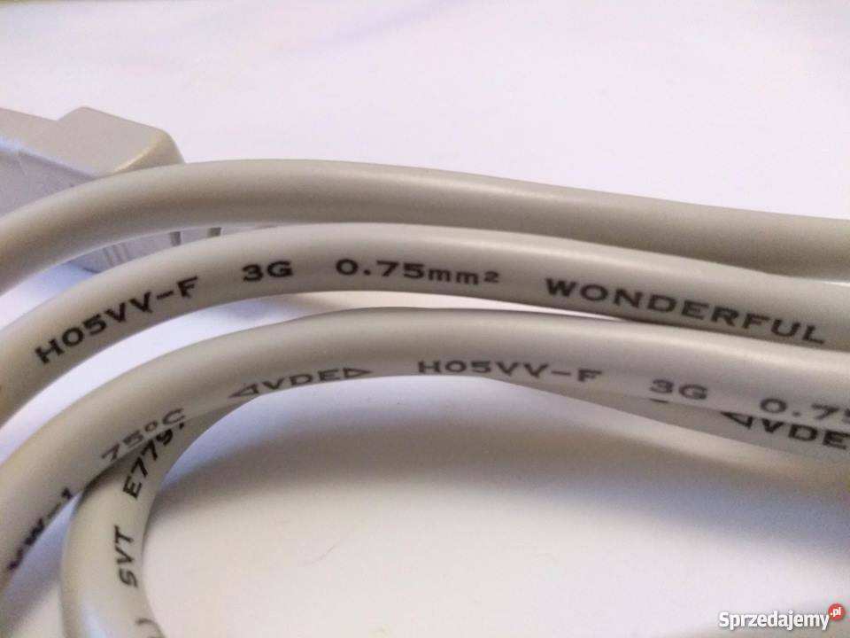 Kabel przewód zasilający do komputera dł 180 18 kable, taśmy, przedłużacze Siemianowice Śląskie sprzedam