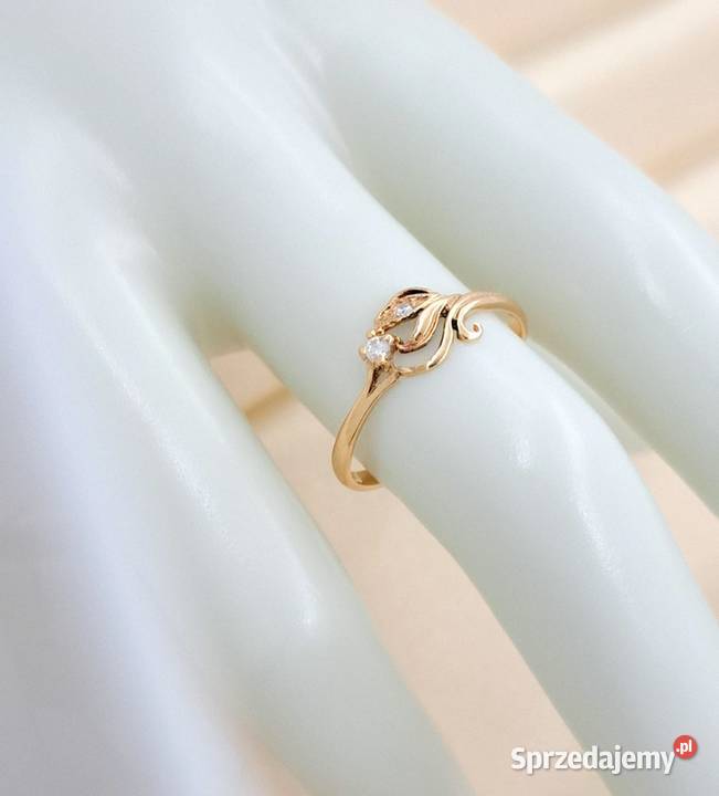 Pierścionek r16 Złoty pr585 subtelny Z902 Poznań