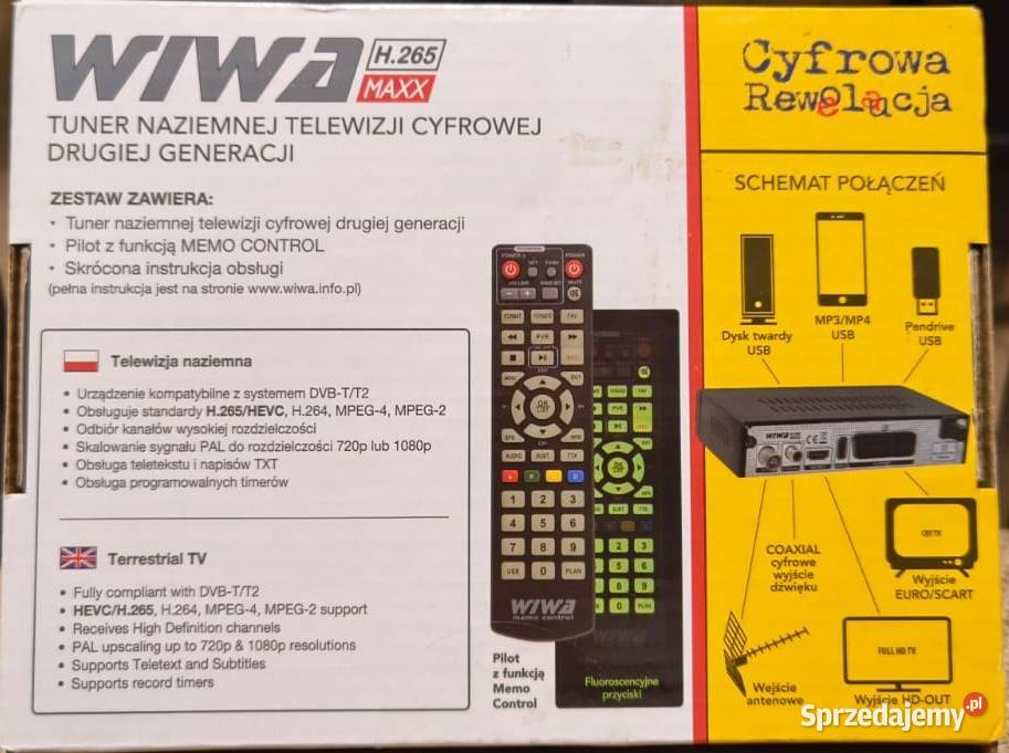 Tuner Dekoder Telewizji DVBT2 HEVC nowy Pozostałe Bełchatów