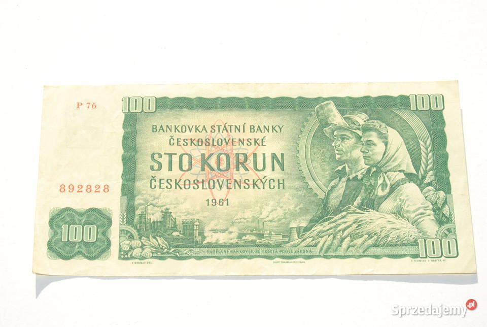 Stary banknot 100 koron Czechosłowacja 1961 Pozostałe Kolekcje Cieszyn