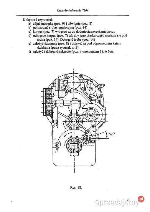 Dtr instrukcja obsługi Waryński 726A koparko podkarpackie Stalowa Wola